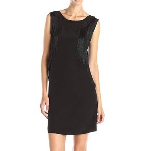 Rebecca‎ Taylor Black Silk Fringe Western Dress Small Women’s Boho Festival Chic - Picture 1 of 13